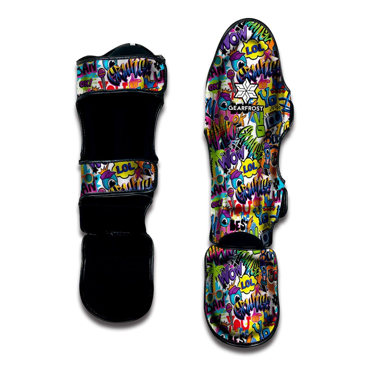 Colorful Graffiti Pattern Print Muay Thai Shin Guard