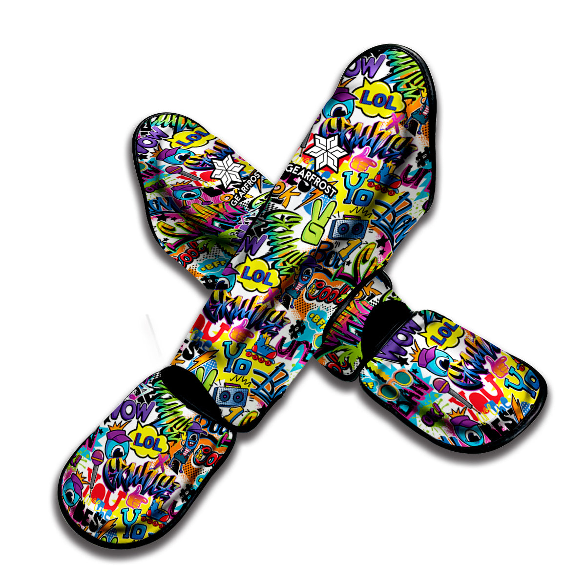Colorful Graffiti Pattern Print Muay Thai Shin Guard