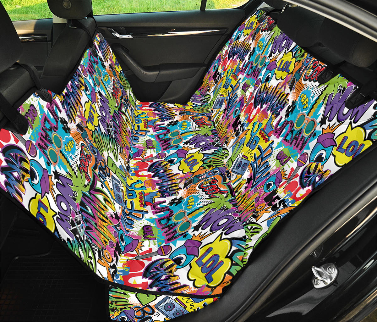 Colorful Graffiti Pattern Print Pet Car Back Seat Cover