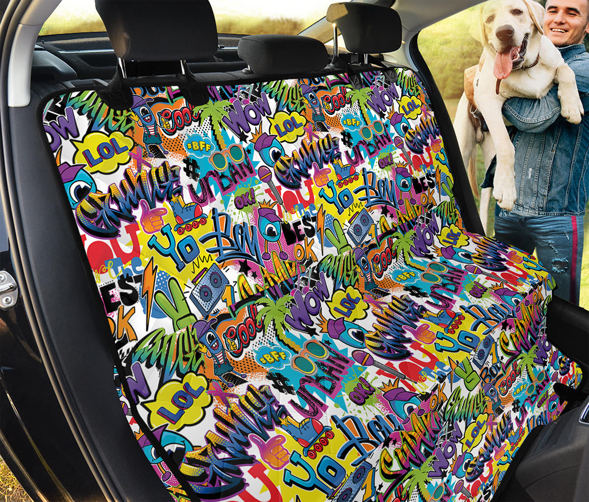 Colorful Graffiti Pattern Print Pet Car Back Seat Cover