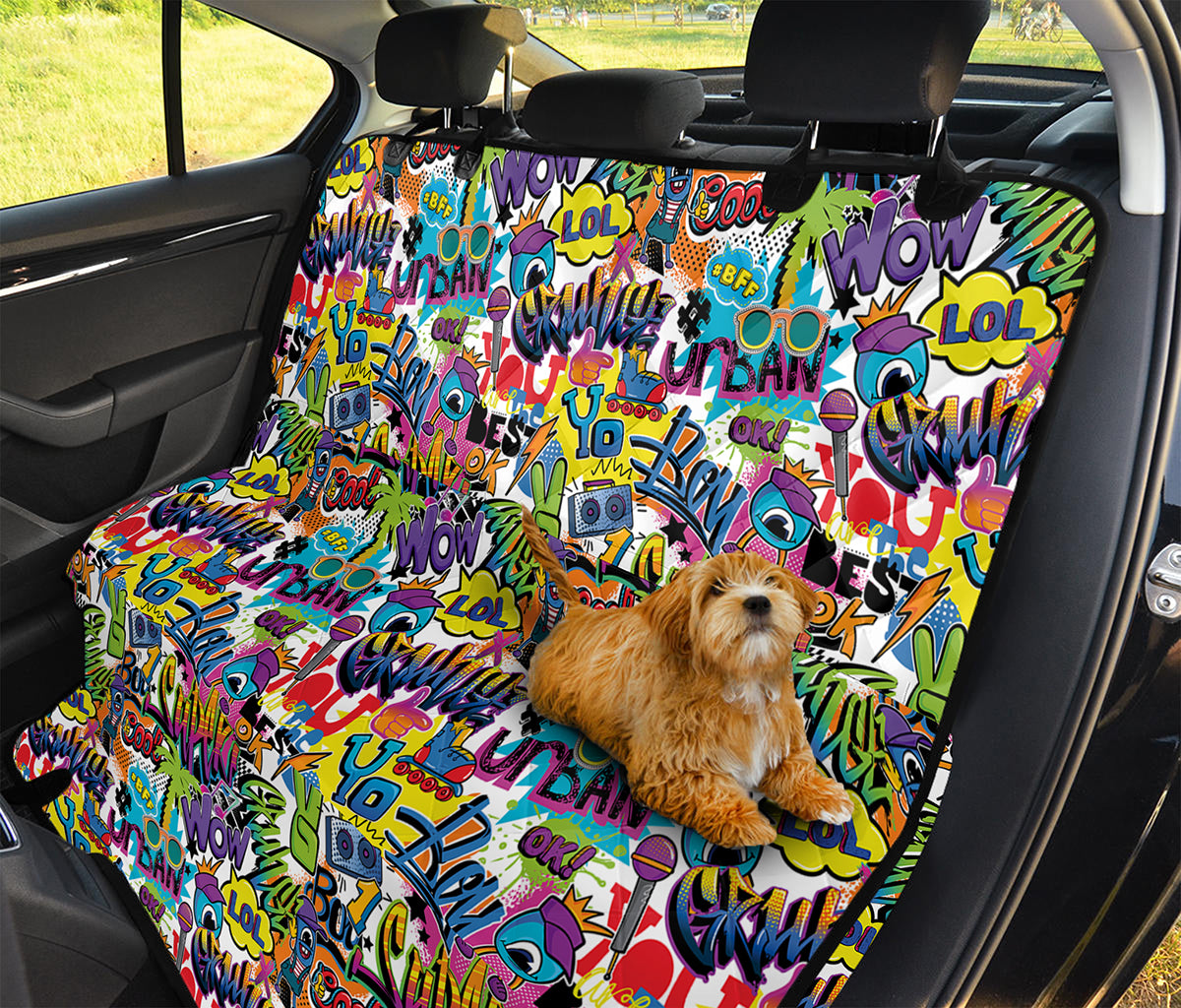 Colorful Graffiti Pattern Print Pet Car Back Seat Cover