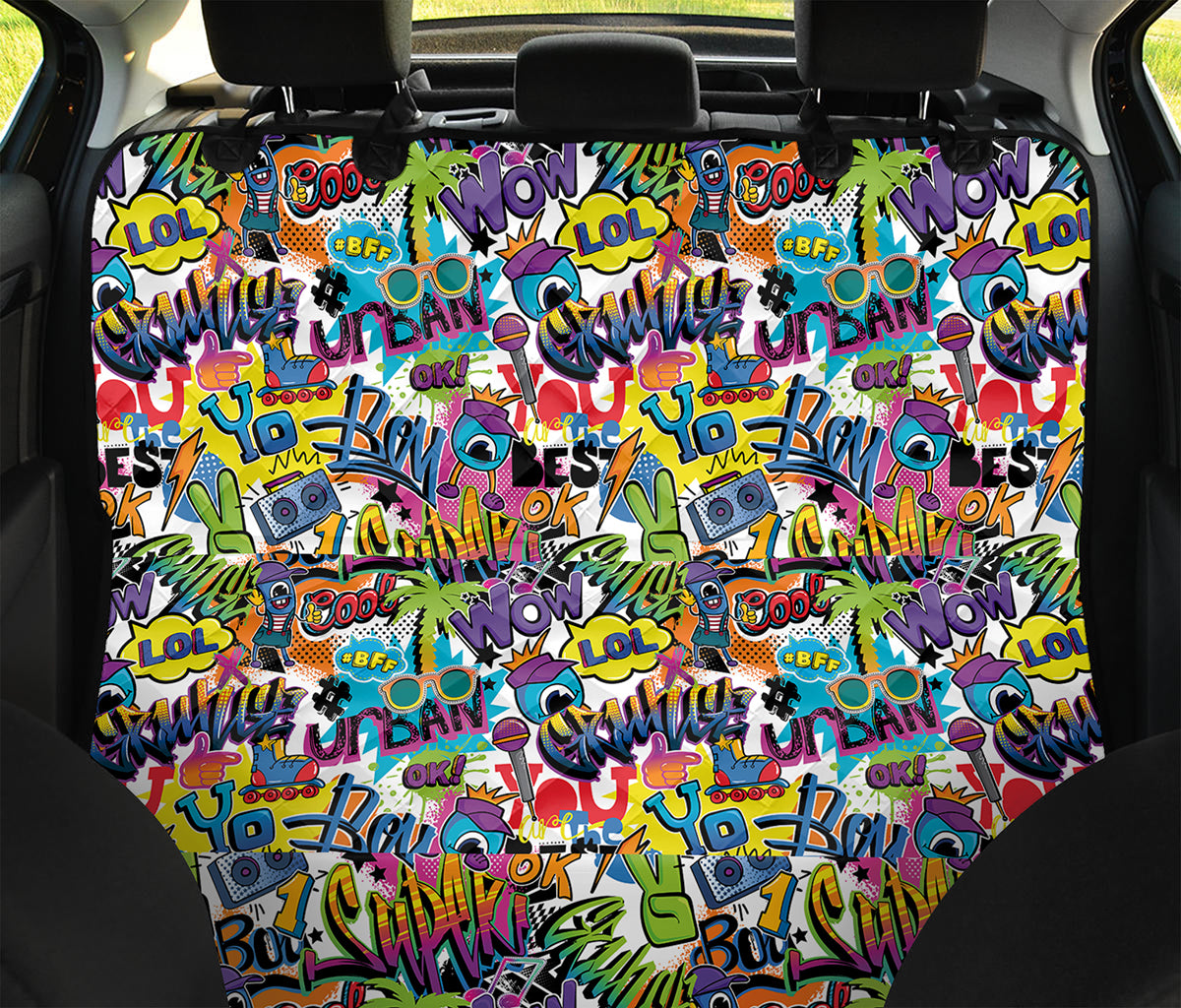 Colorful Graffiti Pattern Print Pet Car Back Seat Cover