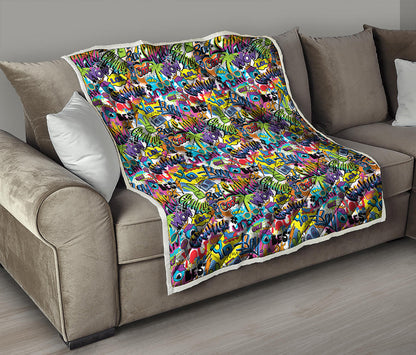 Colorful Graffiti Pattern Print Quilt