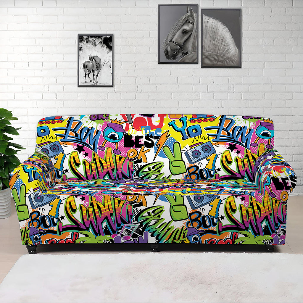 Colorful Graffiti Pattern Print Sofa Cover