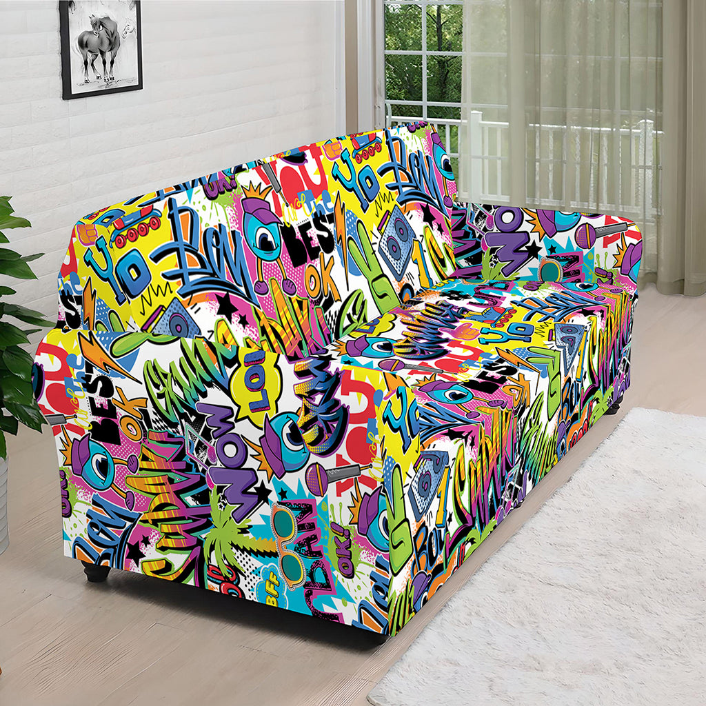 Colorful Graffiti Pattern Print Sofa Cover