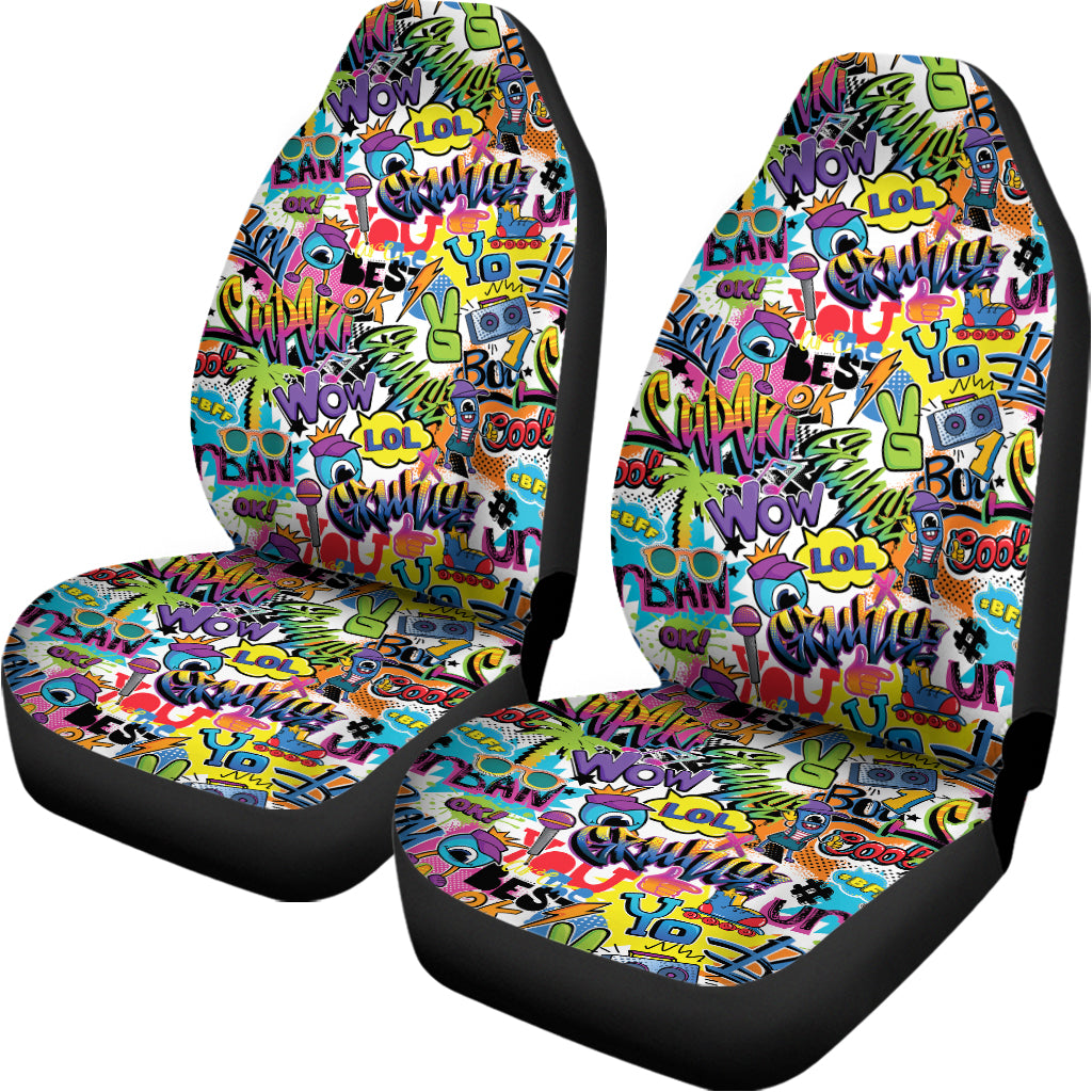 Colorful Graffiti Pattern Print Universal Fit Car Seat Covers