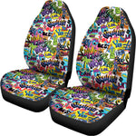 Colorful Graffiti Pattern Print Universal Fit Car Seat Covers