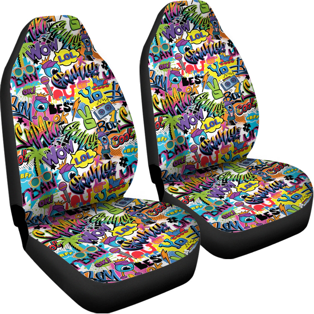 Colorful Graffiti Pattern Print Universal Fit Car Seat Covers