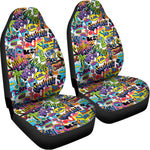 Colorful Graffiti Pattern Print Universal Fit Car Seat Covers