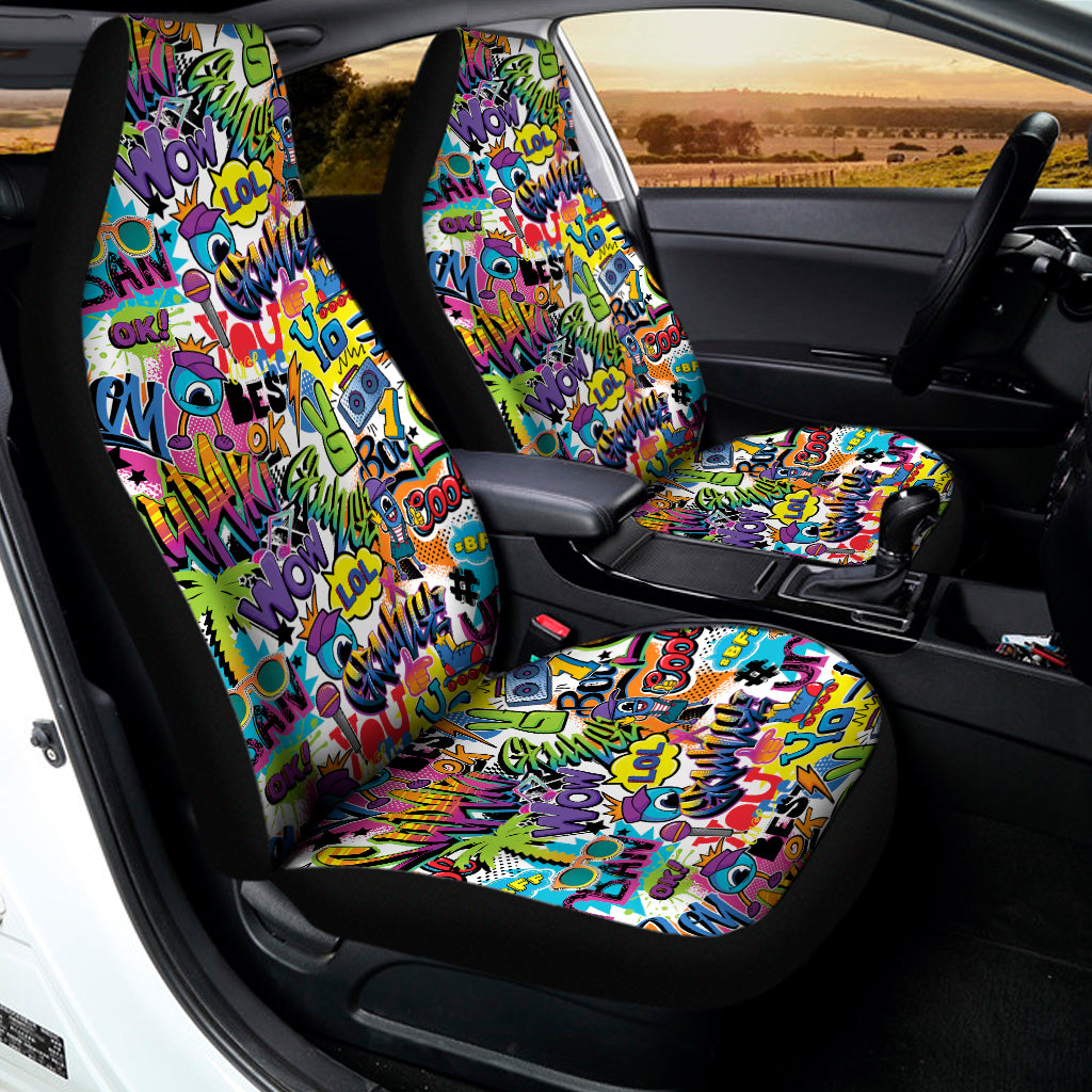 Colorful Graffiti Pattern Print Universal Fit Car Seat Covers