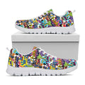 Colorful Graffiti Pattern Print White Running Shoes
