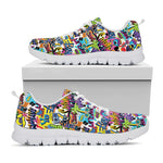 Colorful Graffiti Pattern Print White Sneakers
