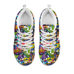 Colorful Graffiti Pattern Print White Sneakers