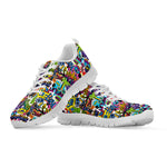 Colorful Graffiti Pattern Print White Sneakers