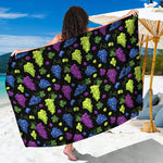 Colorful Grapes Pattern Print Beach Sarong Wrap