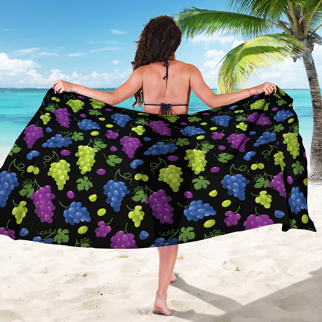 Colorful Grapes Pattern Print Beach Sarong Wrap