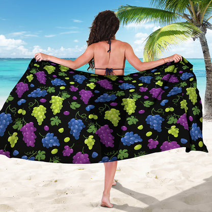 Colorful Grapes Pattern Print Beach Sarong Wrap