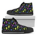 Colorful Grapes Pattern Print Black High Top Sneakers