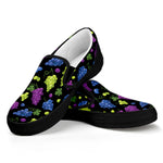 Colorful Grapes Pattern Print Black Slip On Shoes