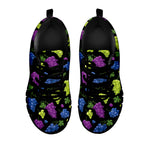 Colorful Grapes Pattern Print Black Sneakers