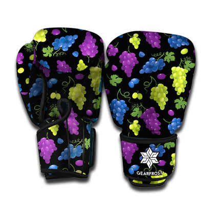 Colorful Grapes Pattern Print Boxing Gloves