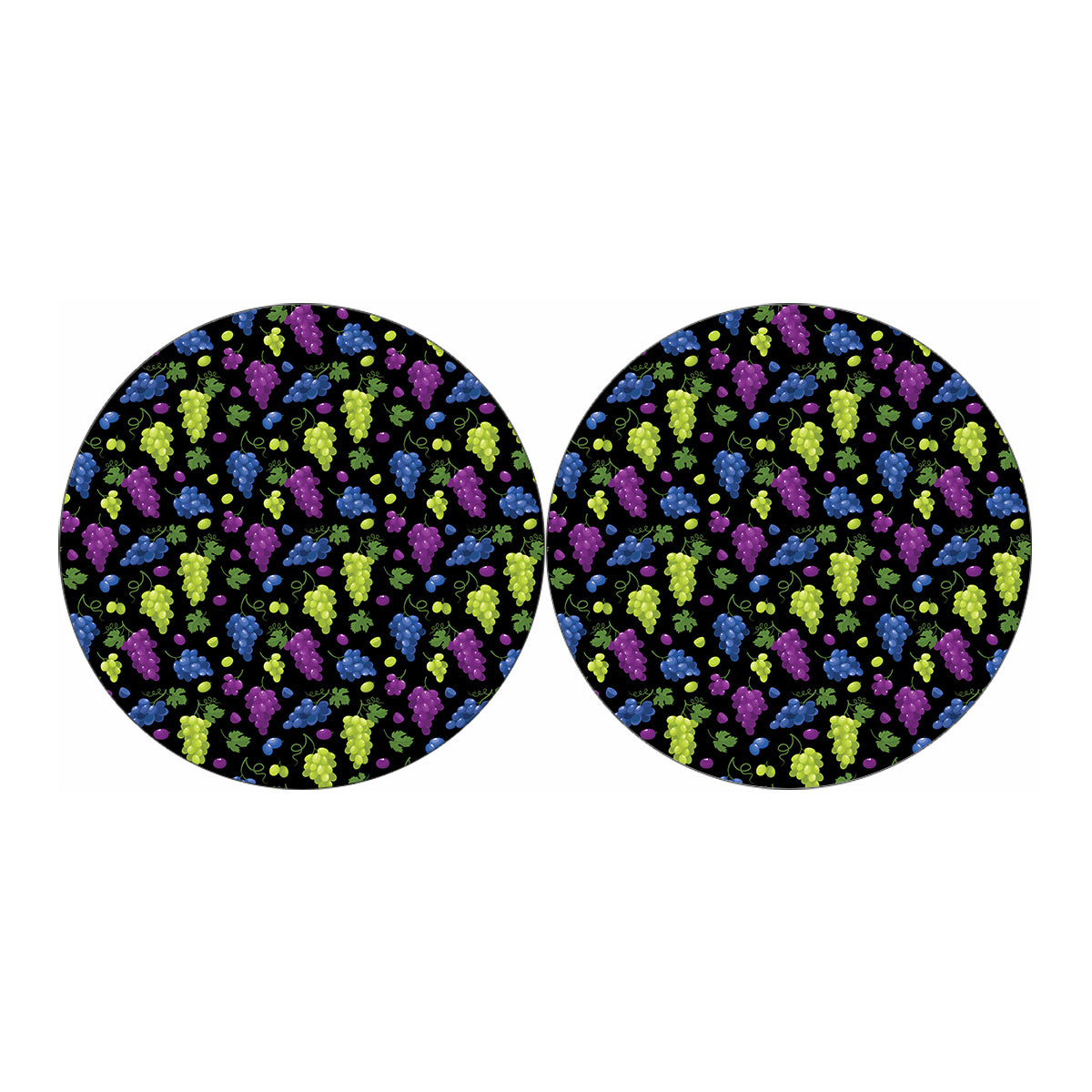 Colorful Grapes Pattern Print Car Coasters
