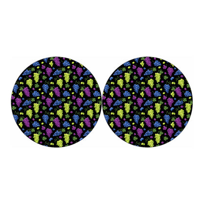 Colorful Grapes Pattern Print Car Coasters
