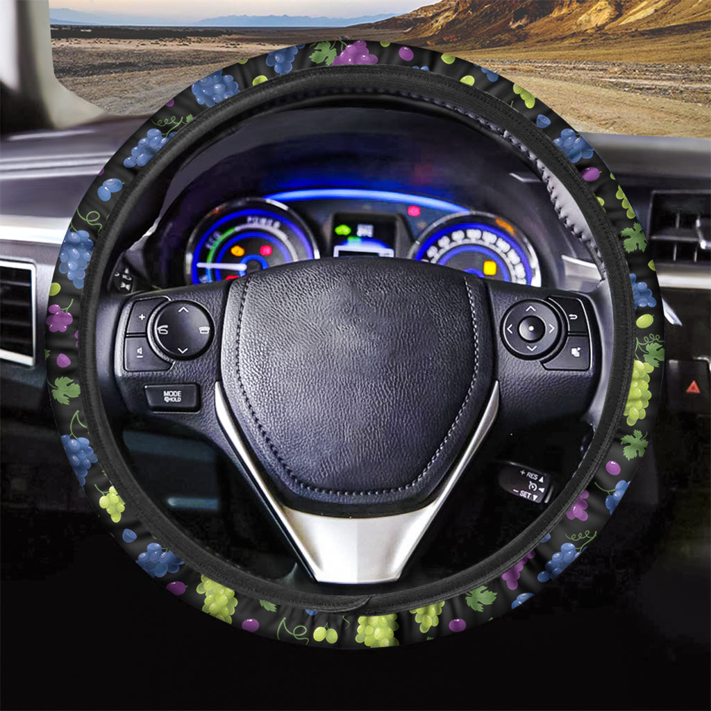 Colorful Grapes Pattern Print Car Steering Wheel Cover