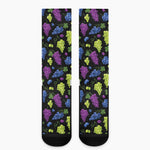 Colorful Grapes Pattern Print Crew Socks