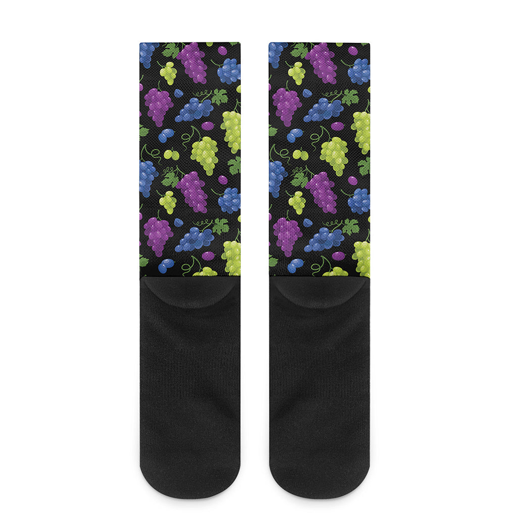 Colorful Grapes Pattern Print Crew Socks