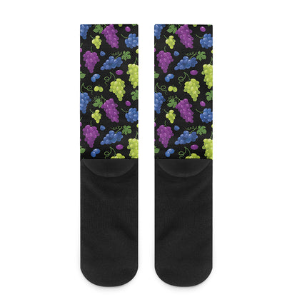 Colorful Grapes Pattern Print Crew Socks