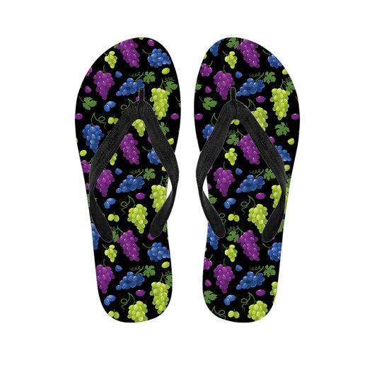 Colorful Grapes Pattern Print Flip Flops
