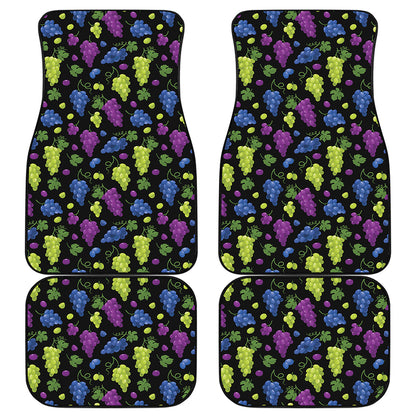 Colorful Grapes Pattern Print Front and Back Car Floor Mats