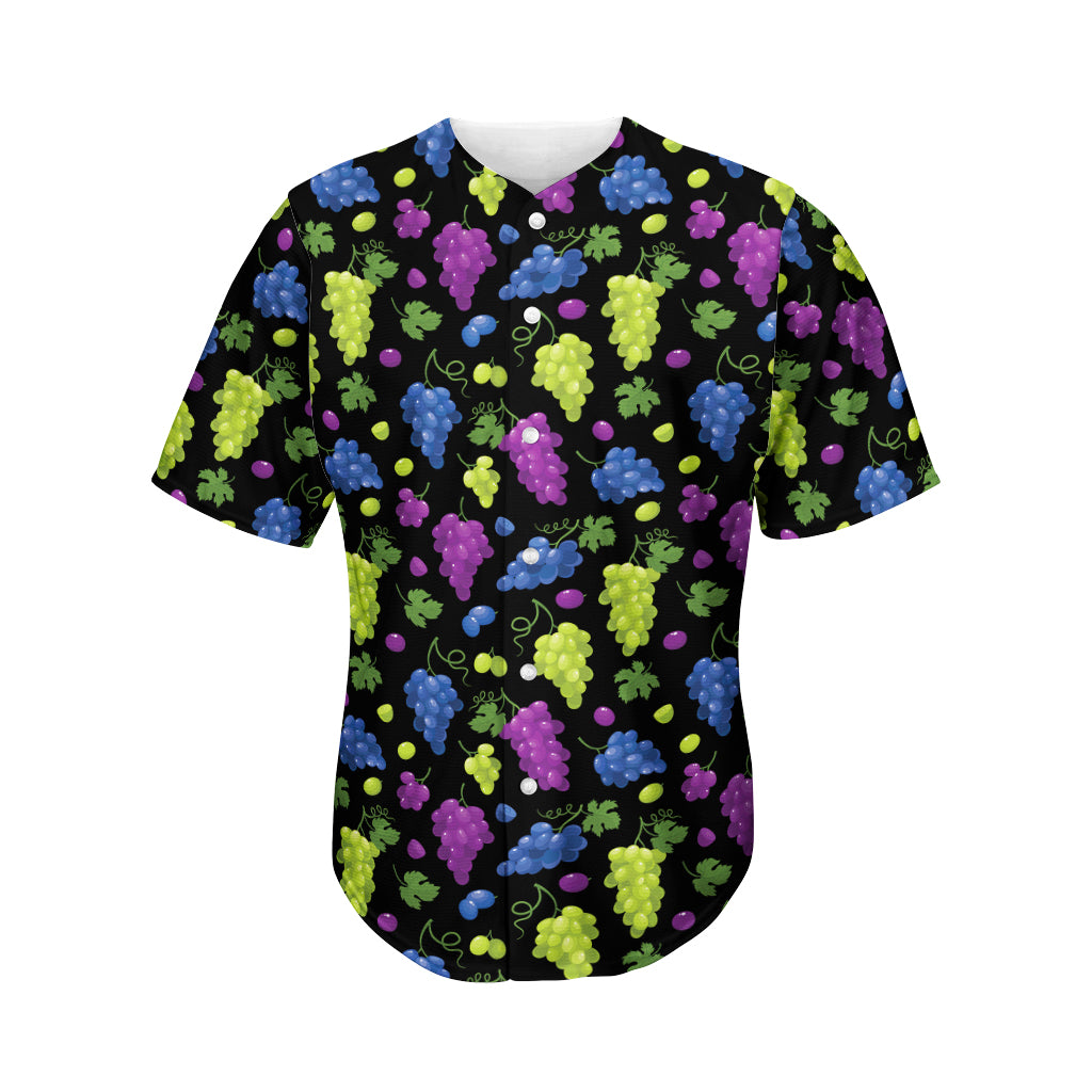 Colorful Grapes Pattern Print Men's Baseball Jersey