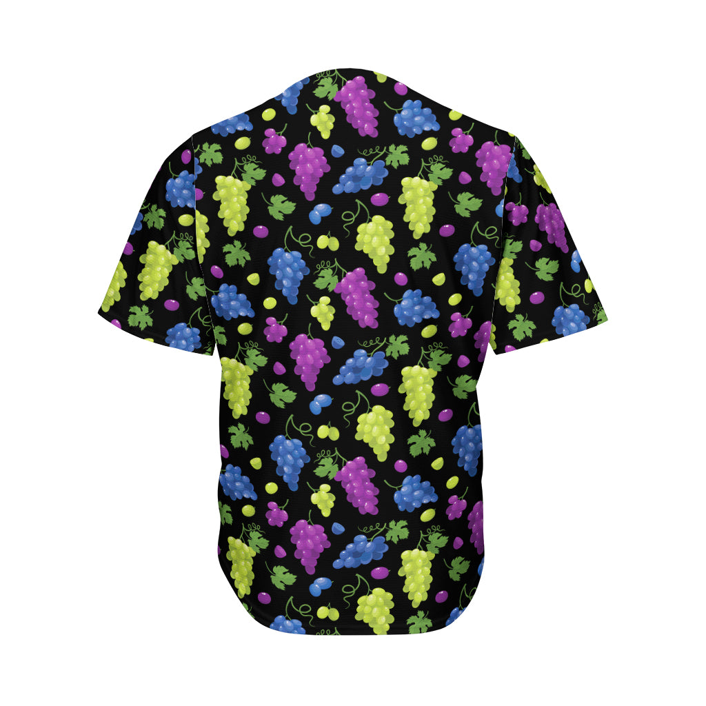 Colorful Grapes Pattern Print Men's Baseball Jersey