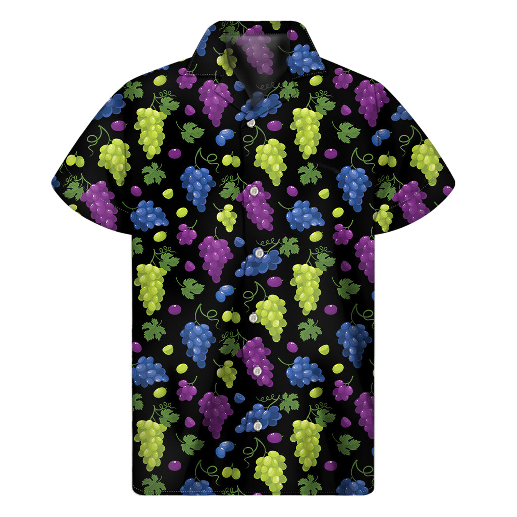 Colorful Grapes Pattern Print Men's Short Sleeve Shirt