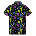 Colorful Grapes Pattern Print Men's Short Sleeve Shirt