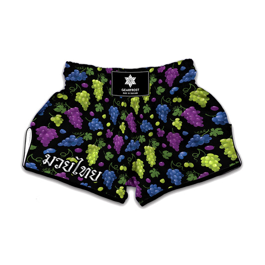 Colorful Grapes Pattern Print Muay Thai Boxing Shorts