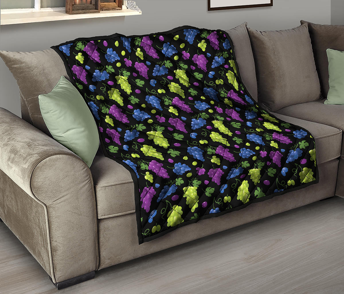 Colorful Grapes Pattern Print Quilt