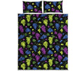 Colorful Grapes Pattern Print Quilt Bed Set