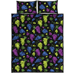 Colorful Grapes Pattern Print Quilt Bed Set