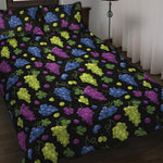 Colorful Grapes Pattern Print Quilt Bed Set