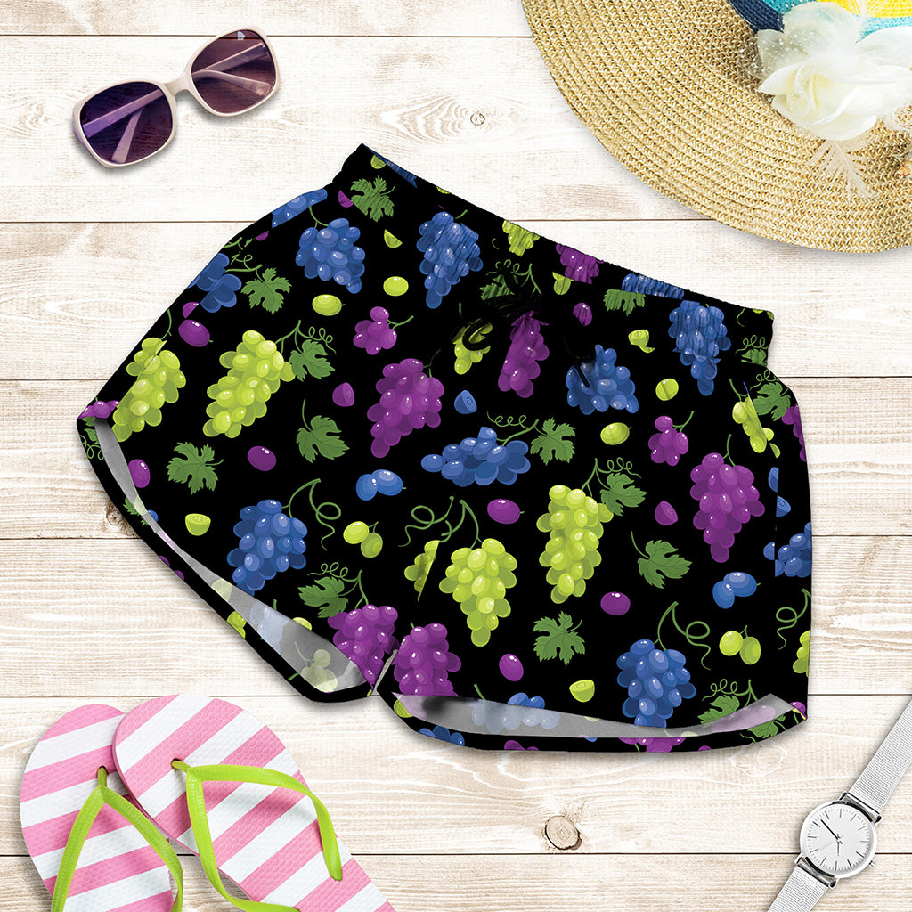 Colorful Grapes Pattern Print Women's Shorts