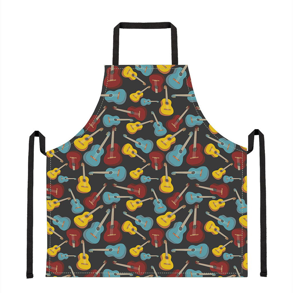 Colorful Guitar Pattern Print Apron