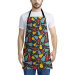 Colorful Guitar Pattern Print Apron