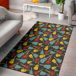 Colorful Guitar Pattern Print Area Rug