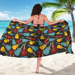 Colorful Guitar Pattern Print Beach Sarong Wrap