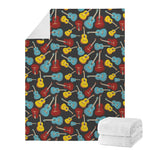 Colorful Guitar Pattern Print Blanket