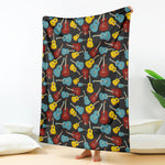 Colorful Guitar Pattern Print Blanket