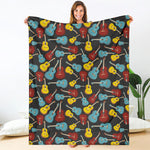Colorful Guitar Pattern Print Blanket